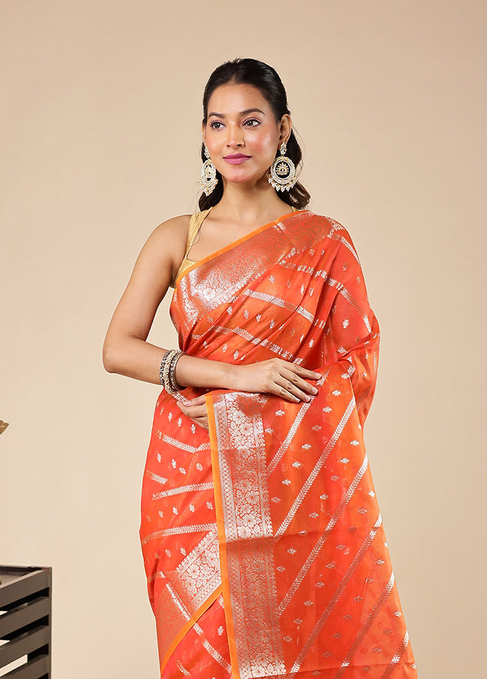 Pink Kora Silk Saree With Blouse Piece