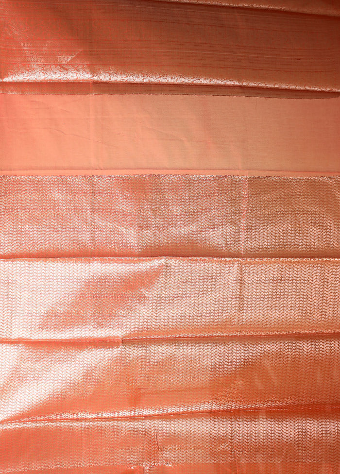 Pink Kora Silk Saree With Blouse Piece