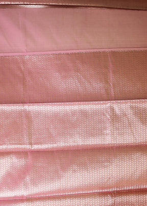 Pink Kora Silk Saree With Blouse Piece
