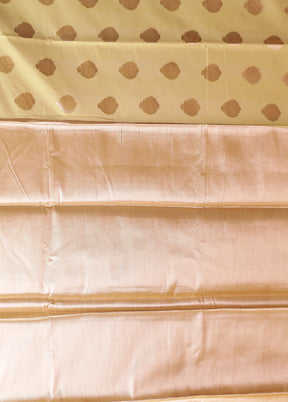 Yellow Kora Silk Saree With Blouse Piece