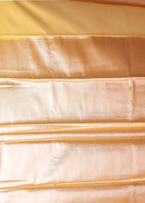 Yellow Kora Silk Saree With Blouse Piece