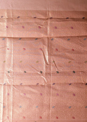 Pink Linen Silk Saree With Blouse Piece