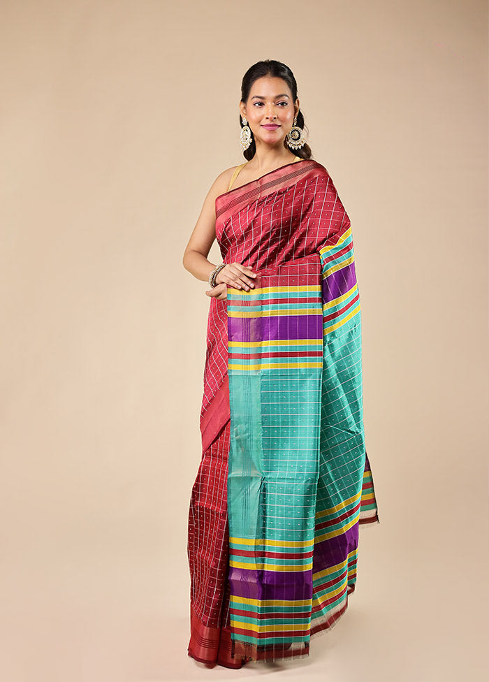 Pink Kalakethra Pure Silk Saree With Blouse Piece