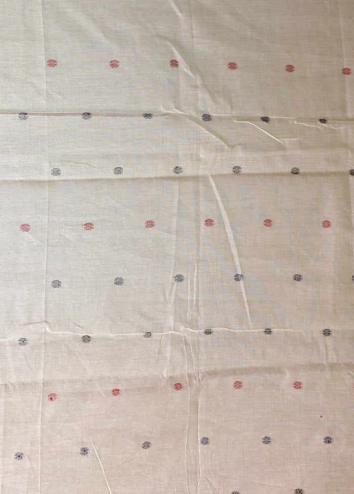 Cream Linen Silk Saree With Blouse Piece