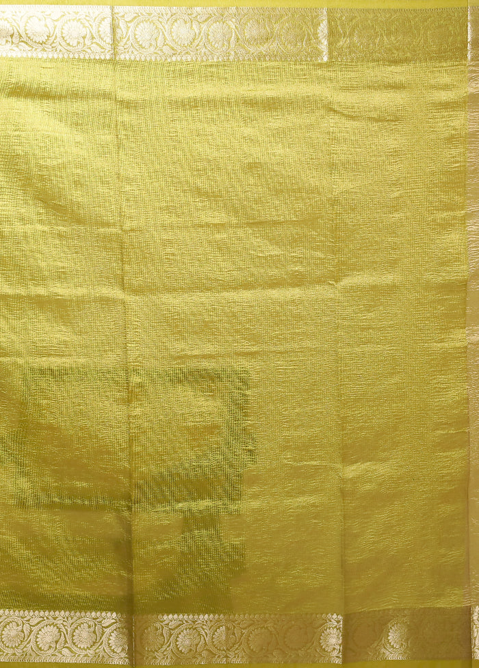 Green Tissue Silk Saree With Blouse Piece