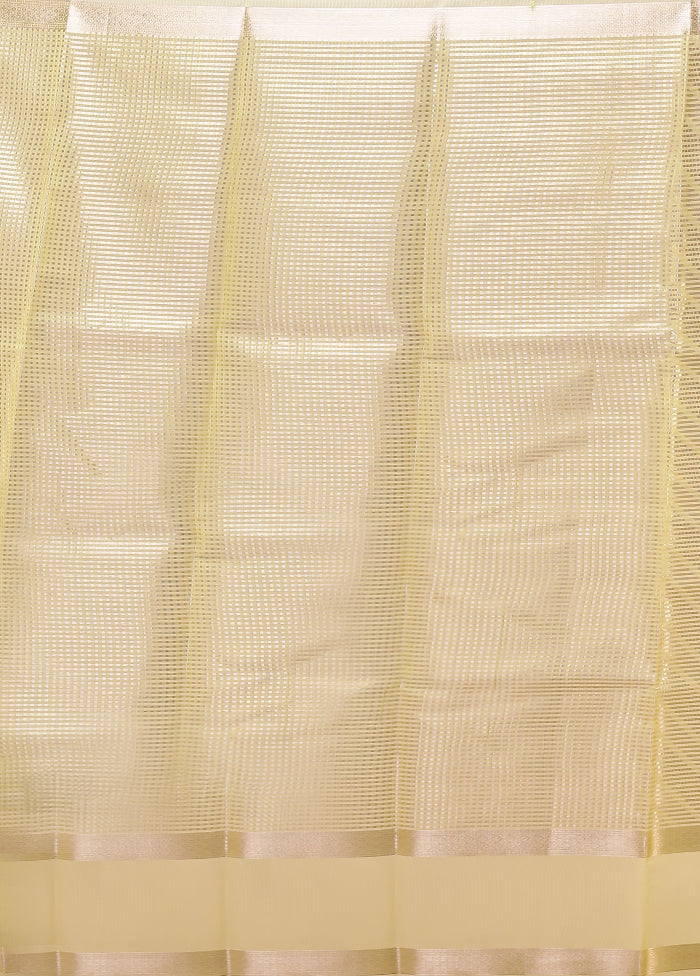 Yellow Tissue Silk Saree With Blouse Piece