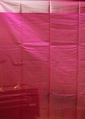 Pink Kora Silk Saree With Blouse Piece