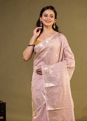 Cream Kora Silk Saree With Blouse Piece