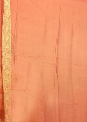 Red Handloom Pure Georgette Saree With Blouse Piece