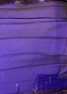 Blue Handloom Pure Georgette Saree With Blouse Piece
