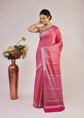 Pink Georgette Saree With Blouse Piece