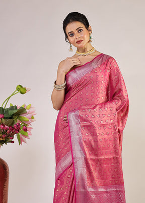 Pink Georgette Saree With Blouse Piece