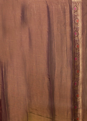 Brown Handloom Pure Georgette Saree With Blouse Piece