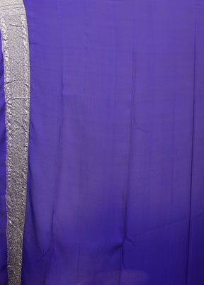 Blue Handloom Pure Georgette Saree With Blouse Piece
