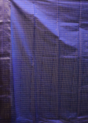 Blue Dupion Silk Saree With Blouse Piece