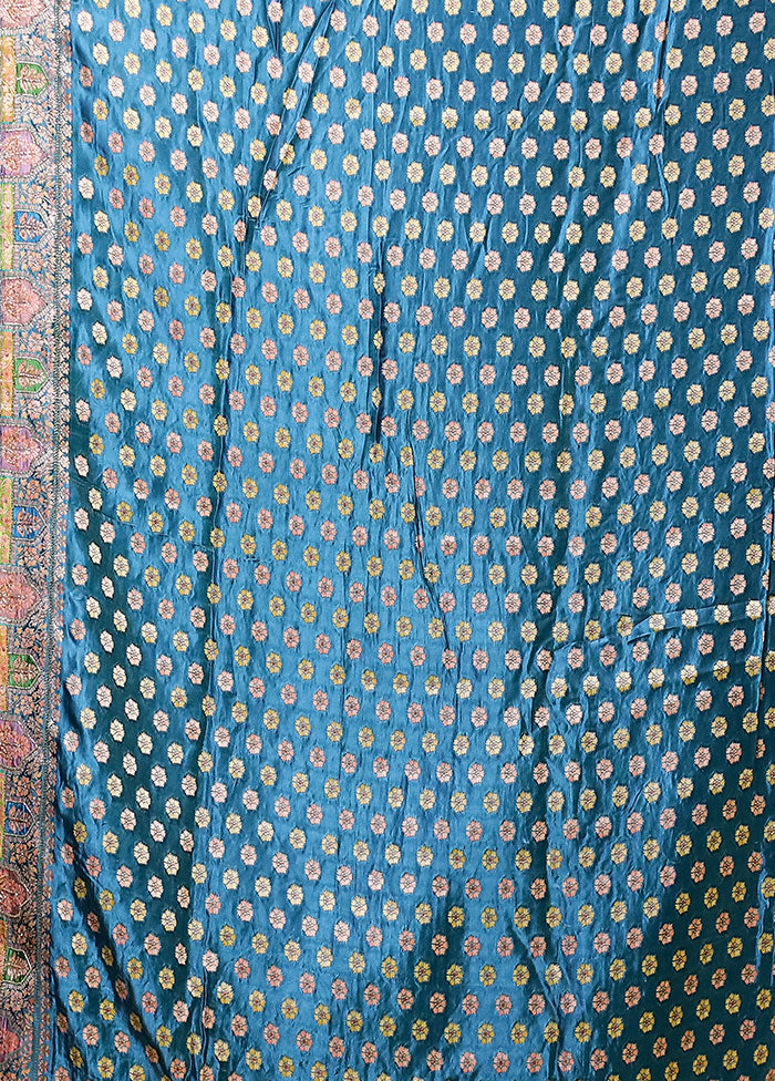 Multicolor Handloom Pure Georgette Saree With Blouse Piece