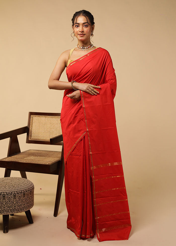 Pink Kanjivaram Silk Saree With Blouse Piece