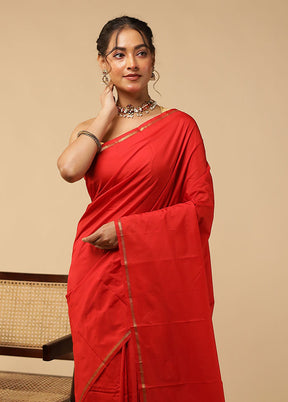Pink Kanjivaram Silk Saree With Blouse Piece