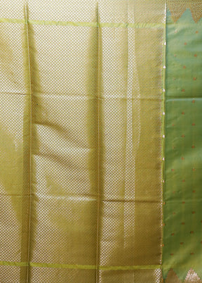 Green Dupion Silk Saree With Blouse Piece
