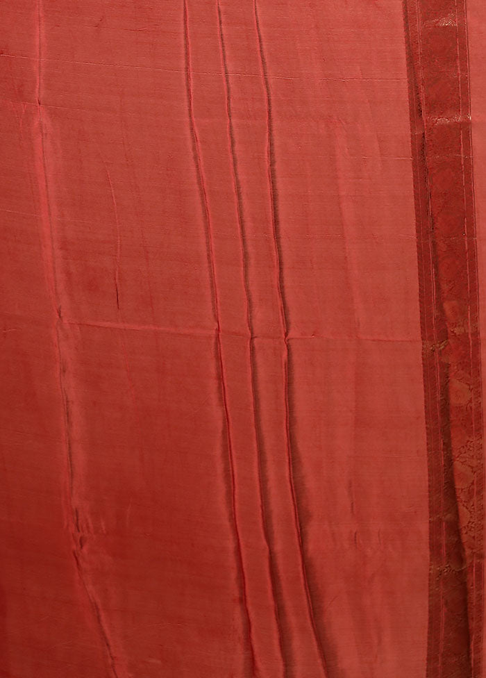 Maroon Dupion Silk Saree With Blouse Piece