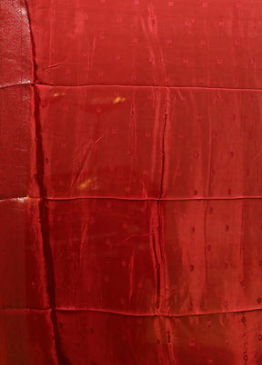 Red Dupion Silk Saree With Blouse Piece