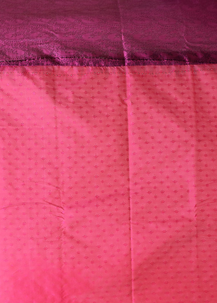 Pink Kanjivaram Silk Saree With Blouse Piece