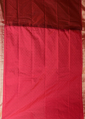 Maroon Kanjivaram Silk Saree With Blouse Piece
