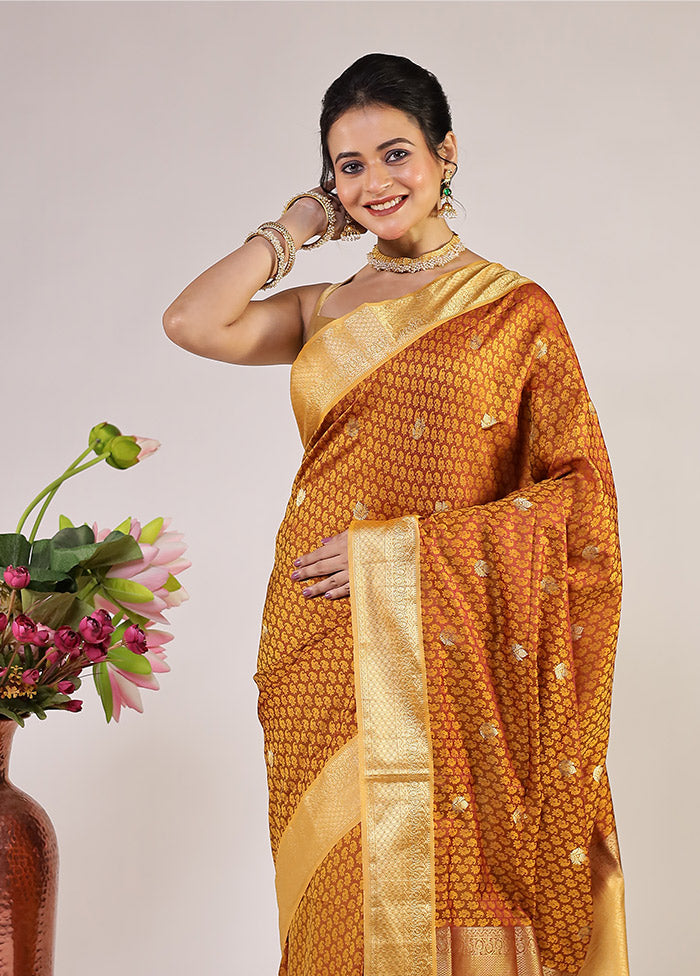 Maroon Kanjivaram Silk Saree With Blouse Piece
