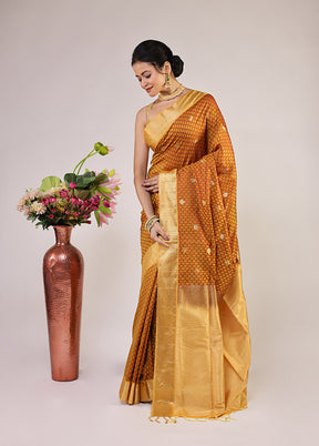 Maroon Kanjivaram Silk Saree With Blouse Piece