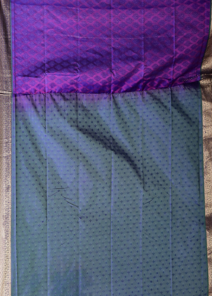 Purple Kanjivaram Silk Saree With Blouse Piece