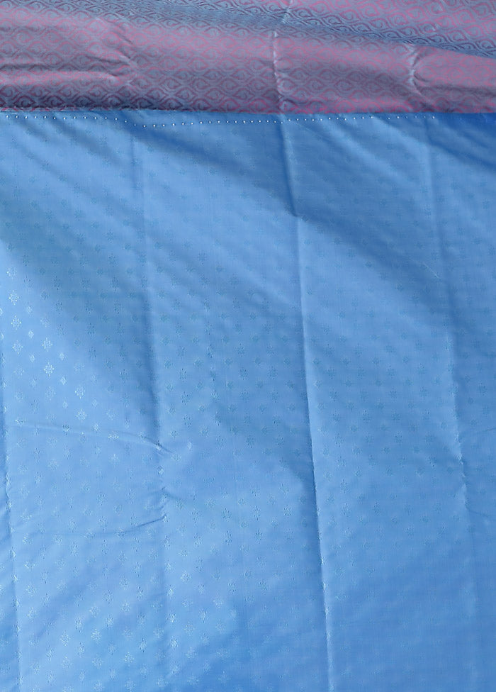 Blue Kanjivaram Silk Saree With Blouse Piece