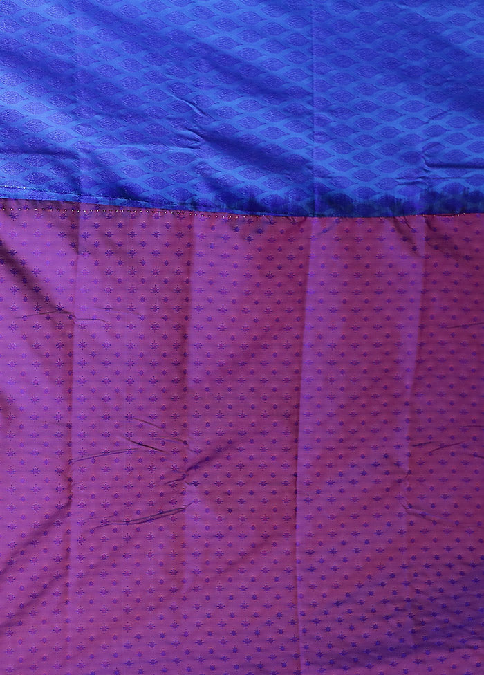Blue Kanjivaram Silk Saree With Blouse Piece