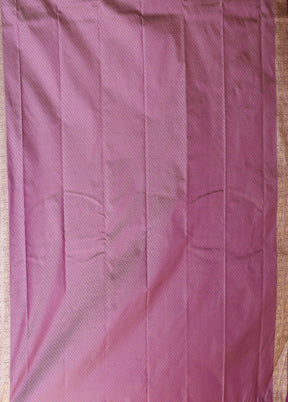 Purple Kanjivaram Silk Saree With Blouse Piece