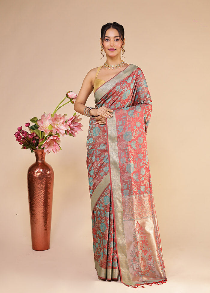Maroon Kanjivaram Silk Saree With Blouse Piece