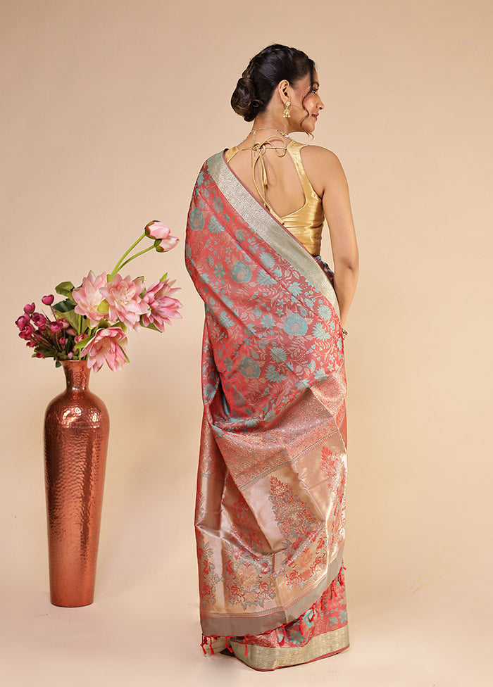 Maroon Kanjivaram Silk Saree With Blouse Piece
