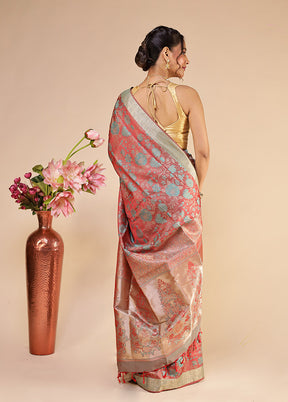 Maroon Kanjivaram Silk Saree With Blouse Piece