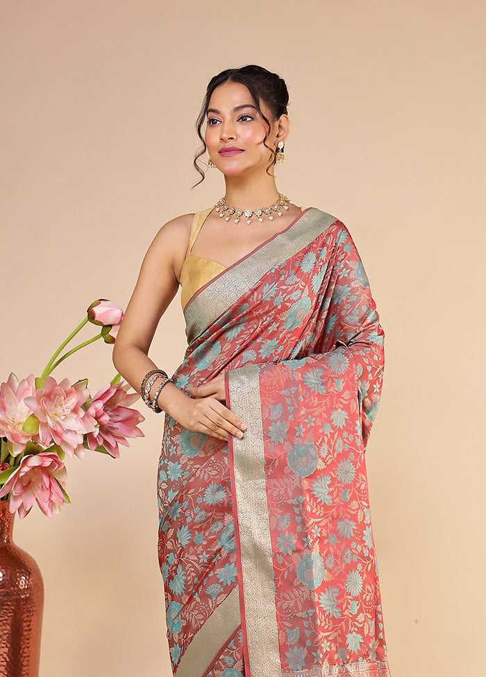Maroon Kanjivaram Silk Saree With Blouse Piece
