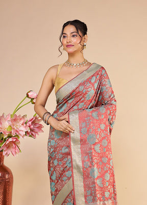 Maroon Kanjivaram Silk Saree With Blouse Piece