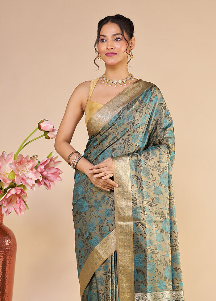 Green Kanjivaram Silk Saree With Blouse Piece