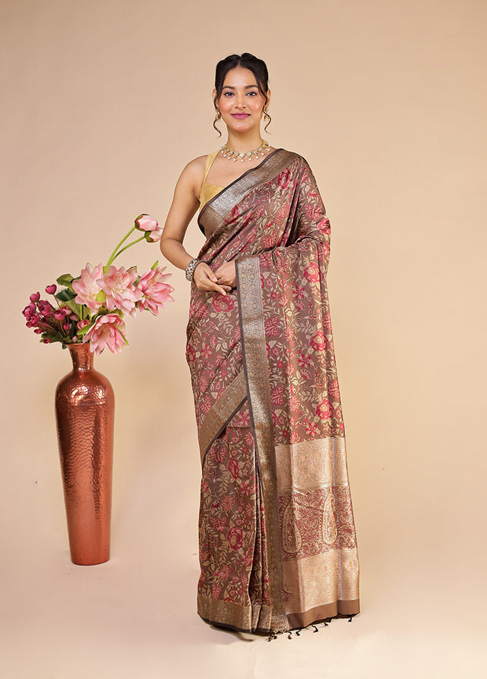 Purple Kanjivaram Silk Saree With Blouse Piece