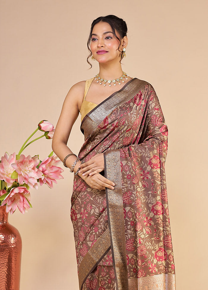 Purple Kanjivaram Silk Saree With Blouse Piece