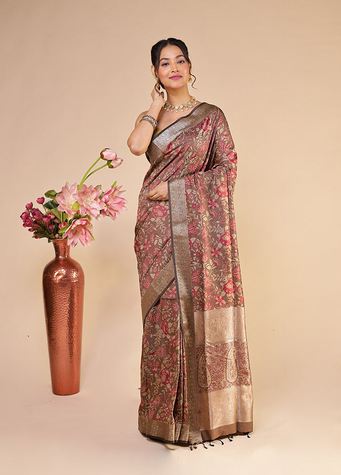 Purple Kanjivaram Silk Saree With Blouse Piece