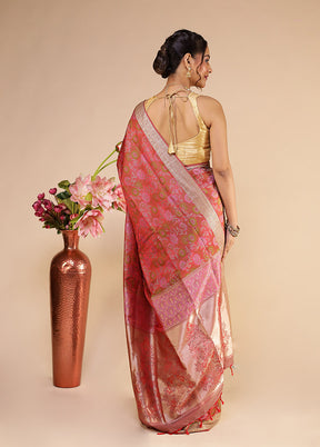 Maroon Kanjivaram Silk Saree With Blouse Piece