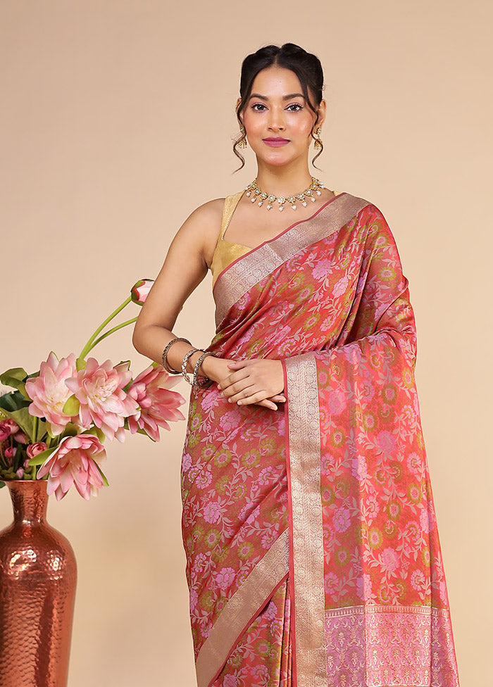 Maroon Kanjivaram Silk Saree With Blouse Piece