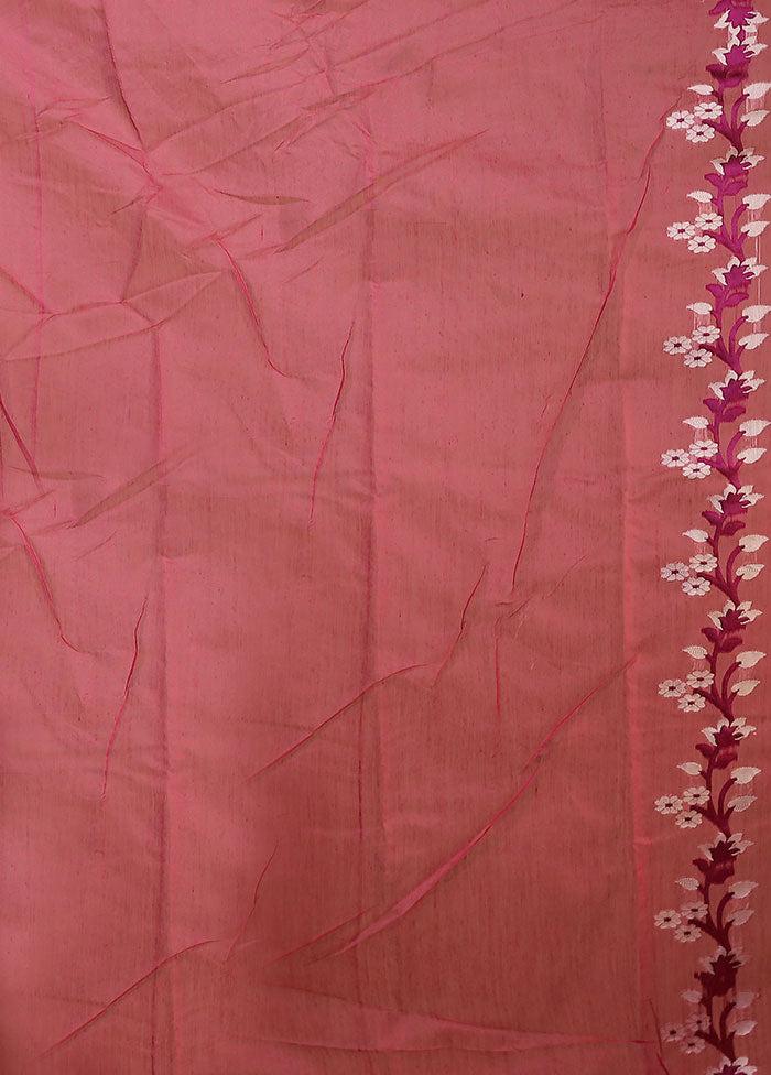 Purple Jamdani Cotton Saree Without Blouse Piece