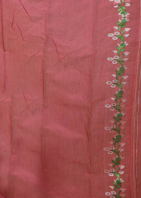 Purple Jamdani Cotton Saree Without Blouse Piece