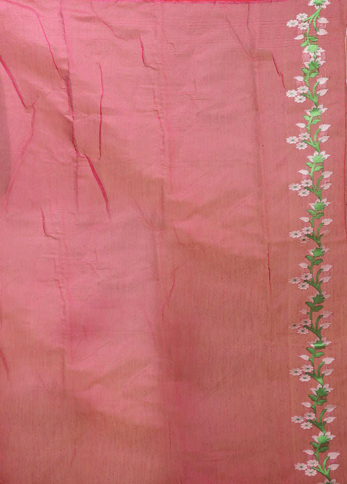 Purple Jamdani Cotton Saree Without Blouse Piece