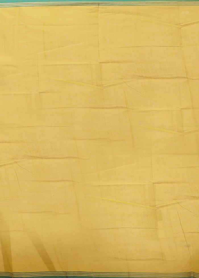 Yellow Jamdani Cotton Saree Without Blouse Piece