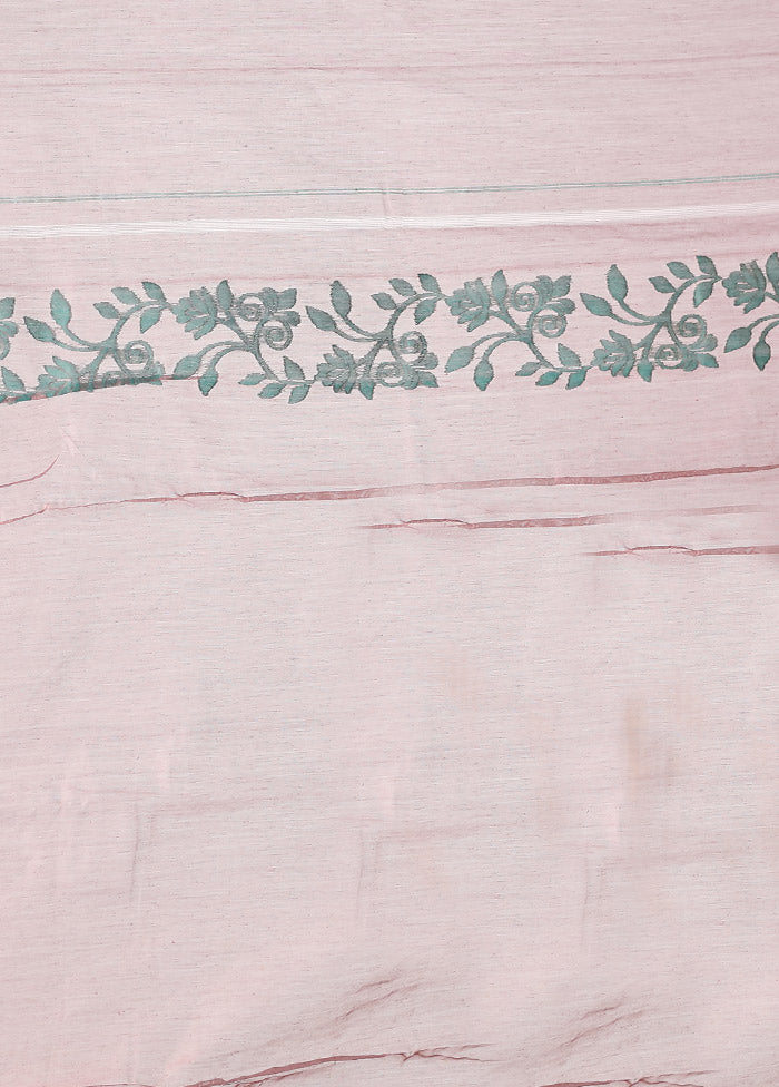 Purple Jamdani Cotton Saree Without Blouse Piece