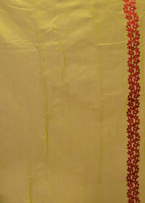 Cream Jamdani Cotton Saree Without Blouse Piece